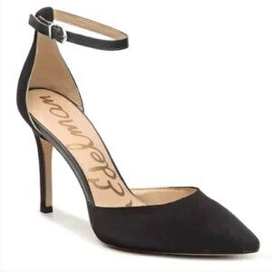 NWOT Sam Edelman Harlow Black Suede Ankle Strap Heels Size 8